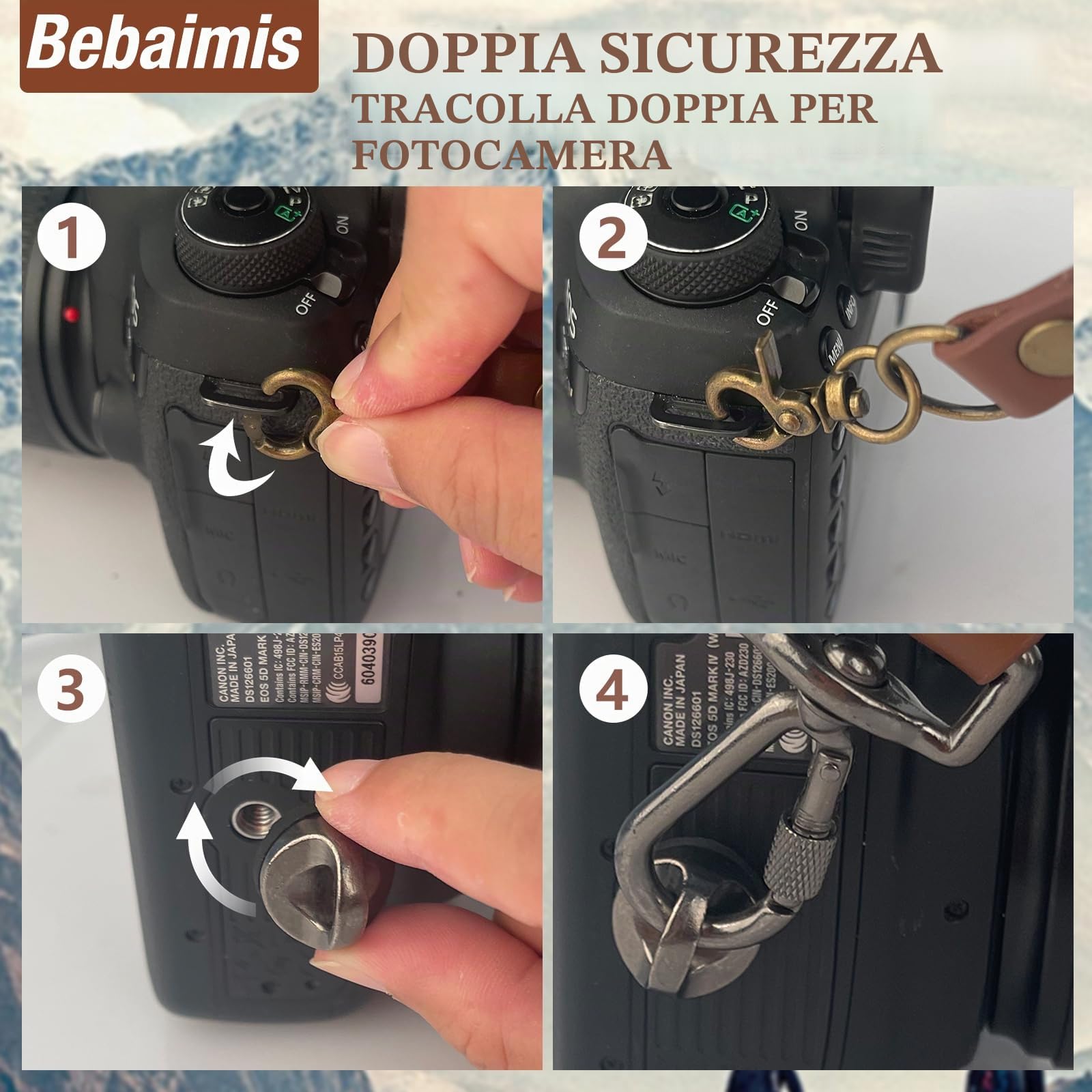 Tracolla per fotocamera 2 fotocamere, in pelle, per fotografi, con chiusura rapida, doppia cinghia per fotocamera, per DSLR e SLR, adatta per escursioni, matrimoni, il miglior regalo, marrone