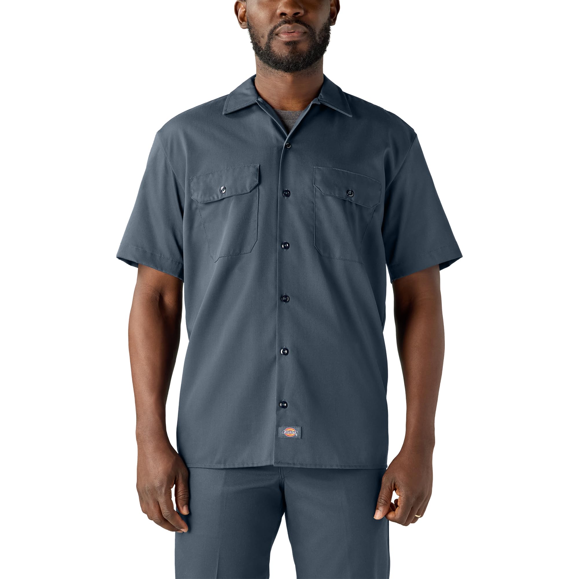 Dickies Men's Big and Tall Short Sleeve Work Shirt - Blue, 3X
