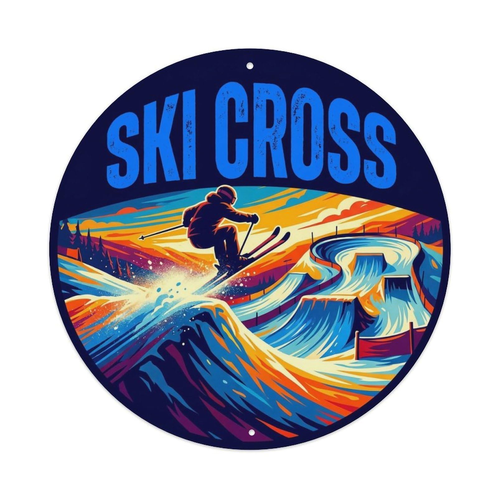 Vintage Ski Cross Extreme Sports Metal Tin Sign