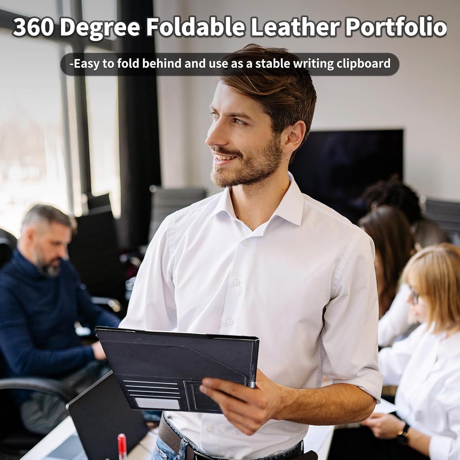 Padfolio/Portfolio Folder Clipboard,I can do all things through christ Personalized Leather Portfolio Padfolio for Men Women W/Resume Document Organizer Letter Size A4 Writing Pad Business Card Holder