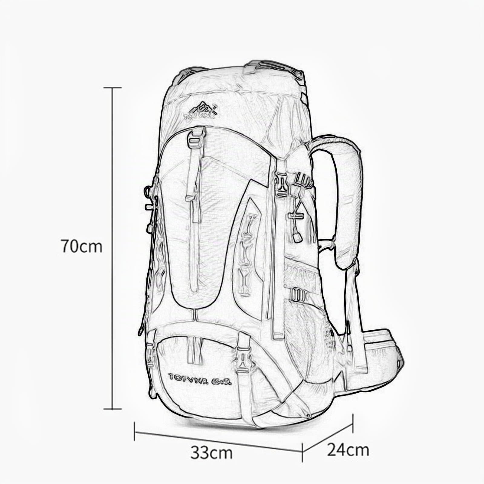 Zaino da Escursionismo 60L Nylon con Copertura Protettiva Impermeabile Ultraleggera per Il Campeggio da Viaggio Sportivo per Alpinismo Alpinismo in Campeggio