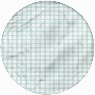 Abstract Round Fitted Tablecloth with Elastic Edge, Pastel Colored Squares Print Polyester Table Cover, Fits Round Table 44" Diameter, for Reception Restaurant Party Dining Banquet, Multicolor