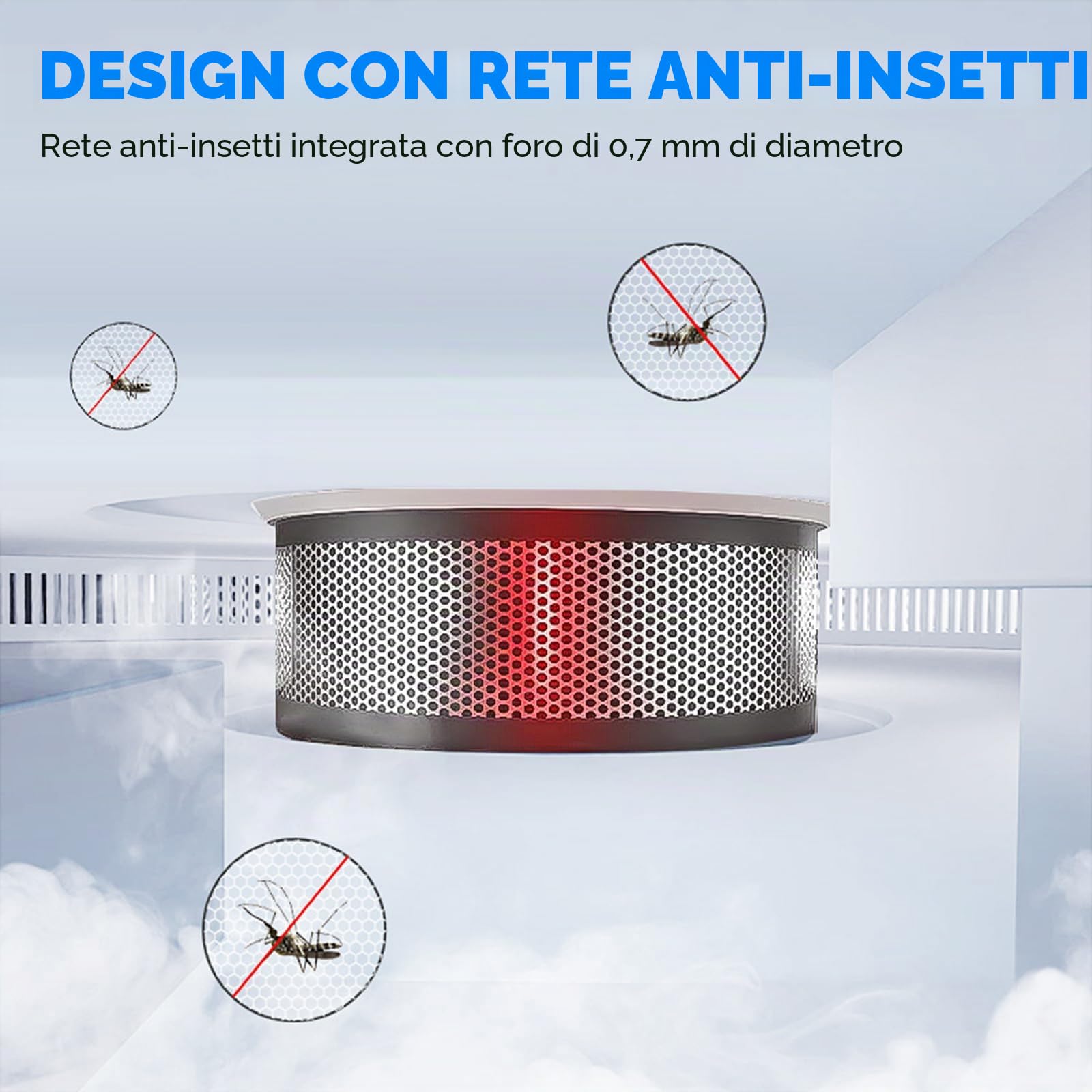 Smart Rivelatore di Fumo, Rivelatore di Fumo Wi-Fi, compatibile con l'app Tuya/Smart Life, nessun gateway richiesto, segnale di allerta da 85 dB, mini rivelatore di fumo e incendio connesso, (2 Pezzi)