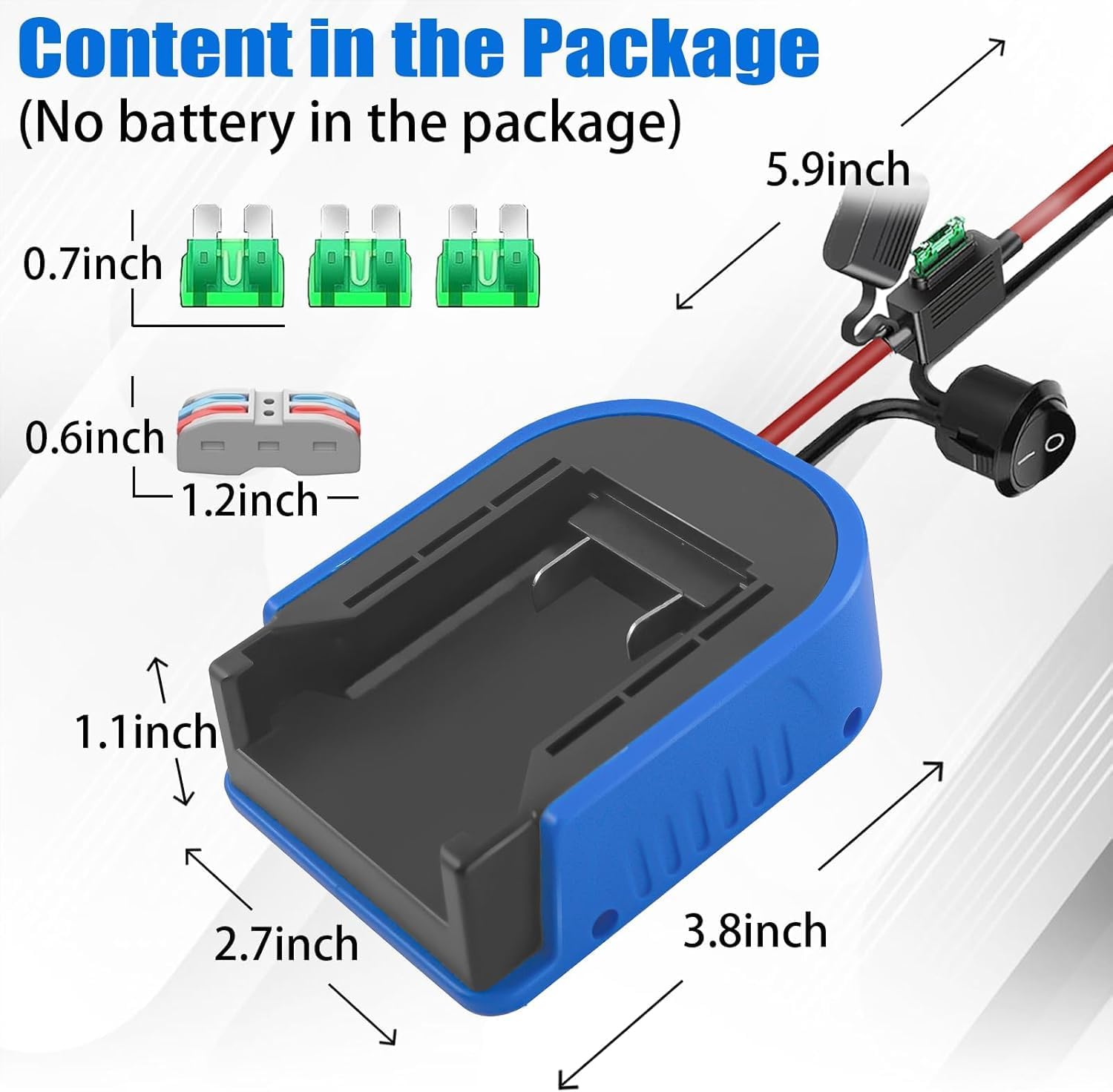 for Kobalt Power Wheel Adapter Battery 24V - DIY Convers Kit w/ 14GA Wire, 30A Fuse, Switch & Terminals | Overload Protect for RC Trucks/Toys, Robotics, Work Lights & Electronics