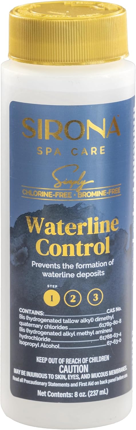 Sirona Spa Care Simply Waterline Control – Step 1 in The 3-Step Sirona Simply Chlorine-Free & Bromine-Free System for Spas & Hot Tubs, 32 fl oz (82106)