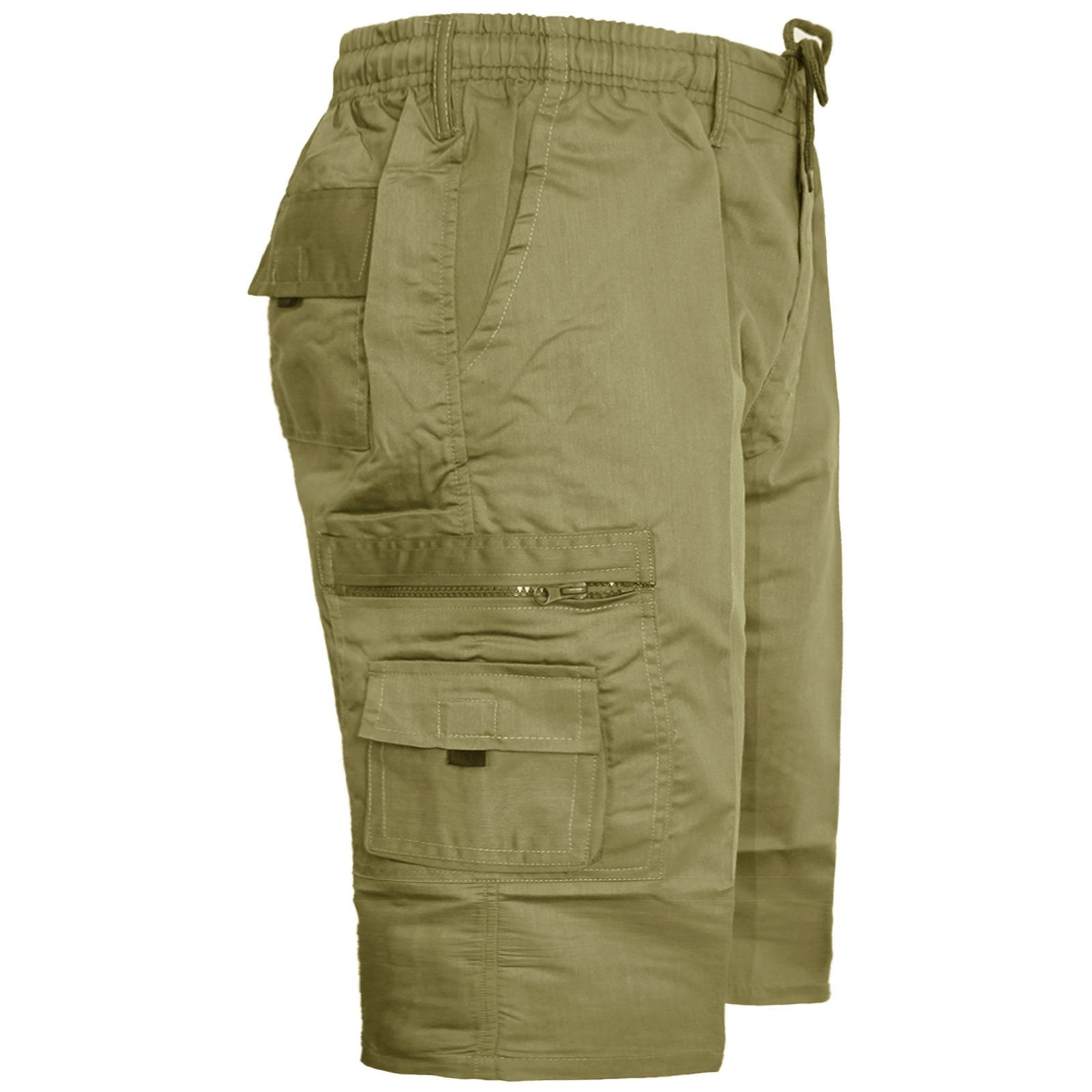 Runway Splash Men's Khaki - Ma001 Small (Amir) Cargo Combat Plain Shorts Summer Cotton Beach Shorts Pockets Long Sz 30-44[Khaki ,Xxxxl]