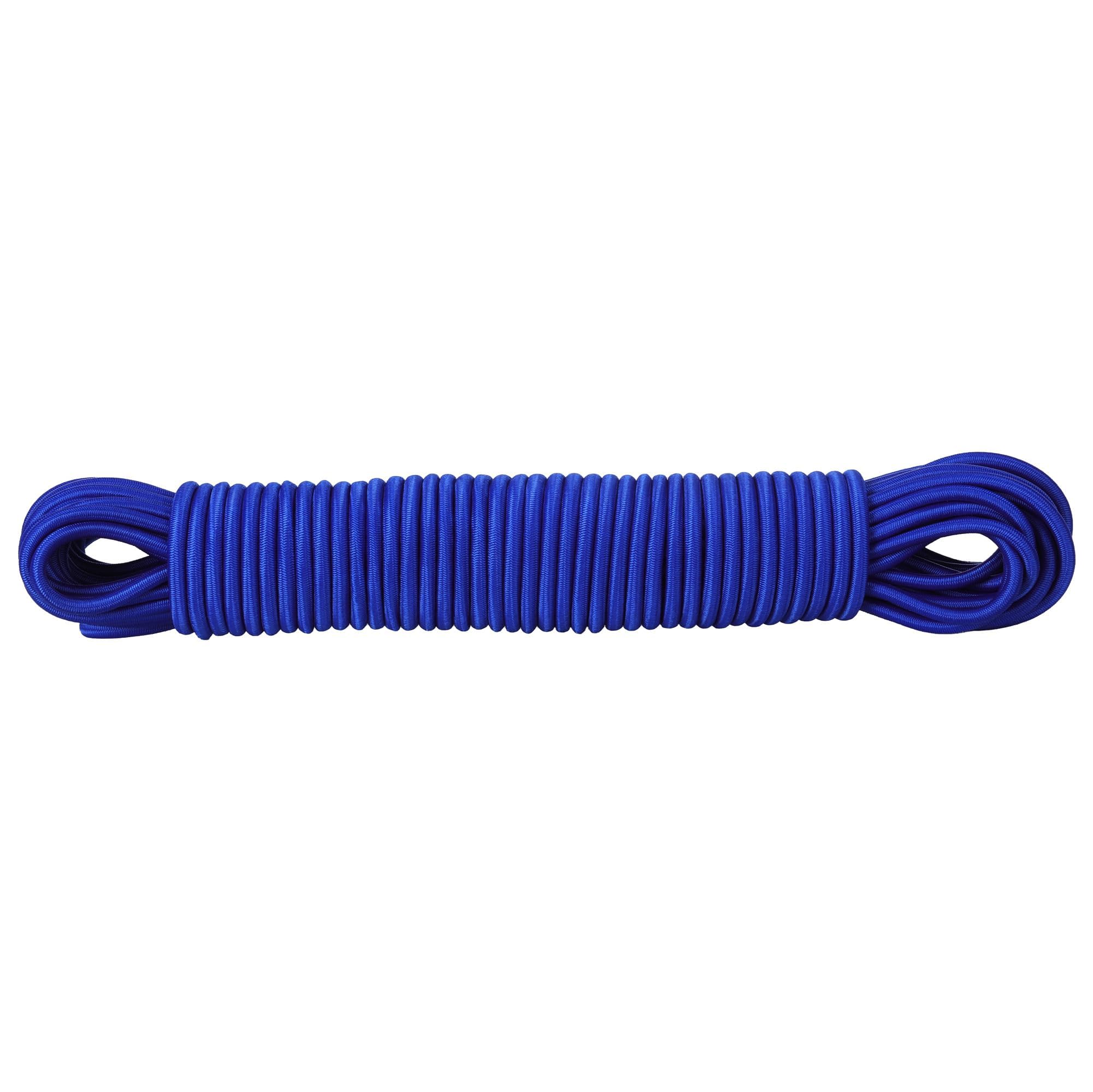 PRETEX Corda Elastica - Ø 5 mm x 20 m - Durevole per Teloni e Striscioni - Cinghia Portapacchi per Lavori Fai da Te e Imballaggio - Resiste alle Intemperie e ai Raggi UV - Blu