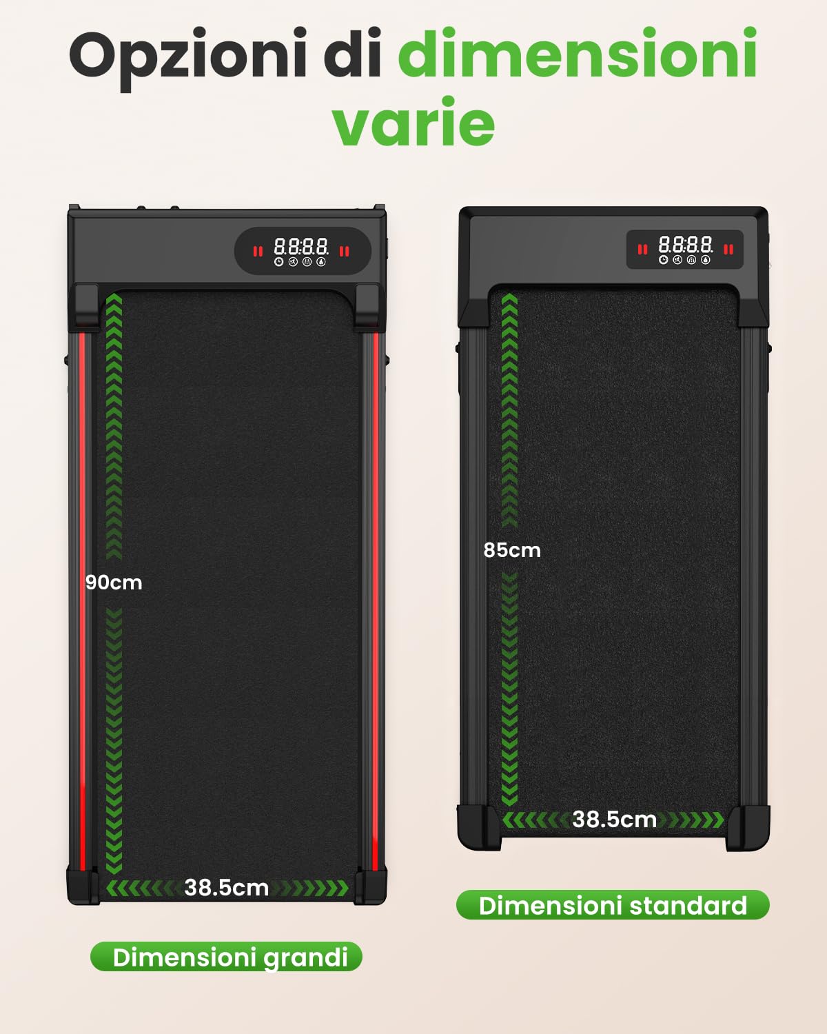 Tapis Roulant Elettrico Pieghevole Salvaspazio, Velocità Regolabile 1-8Km/H, Walking Pad 2.5HP, Nessuna installazione richiesta, Salvaspazio, Telecomando (​​Cintura di corsa 85 cm​​)