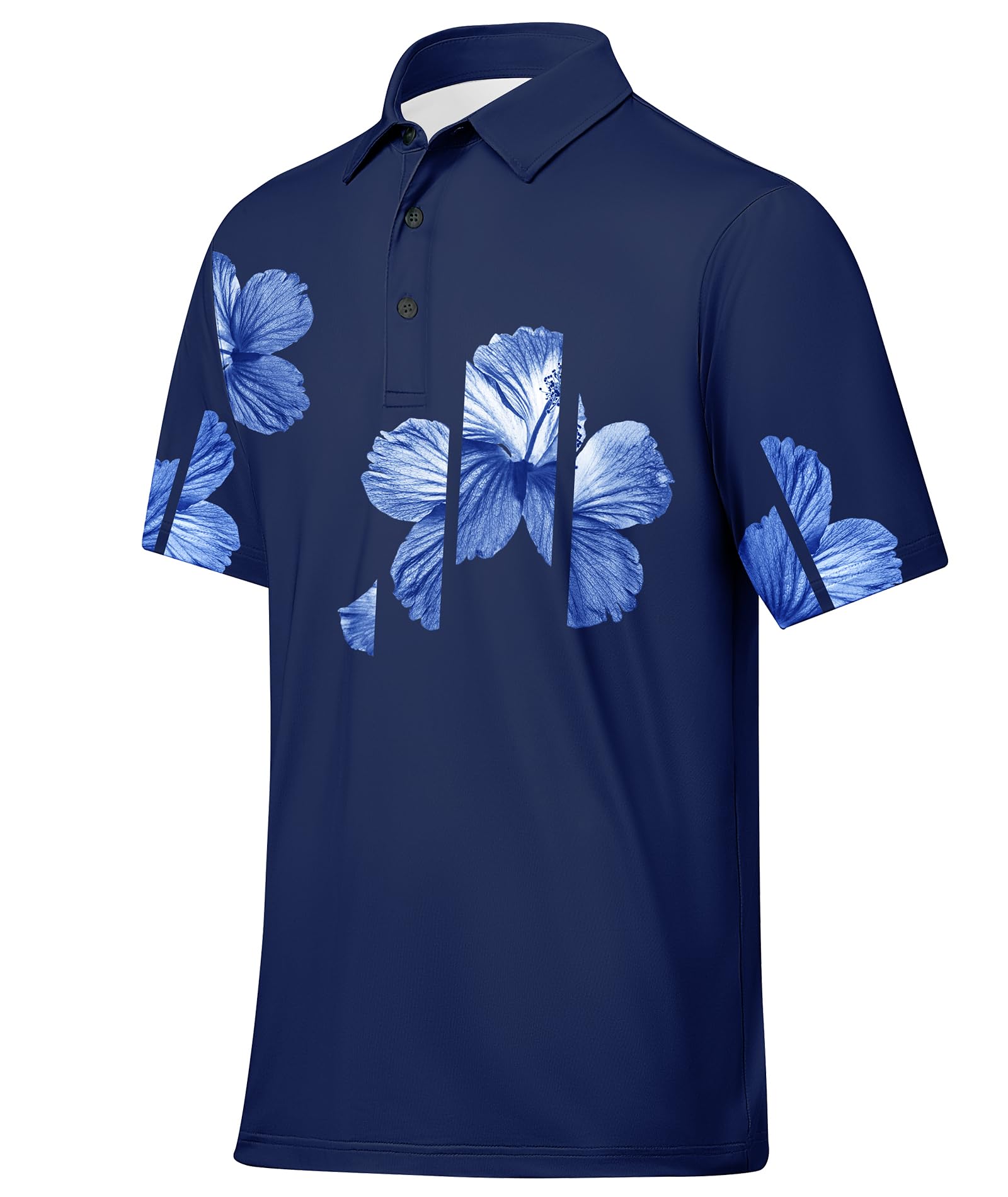 Photo 1 of **WHITE**Little Beauty Golf Polos for Men Athletic Mens Polo Shirts Short Sleeve Moisture Wicking Casual Summer Golf Shirt Large 1657-blue