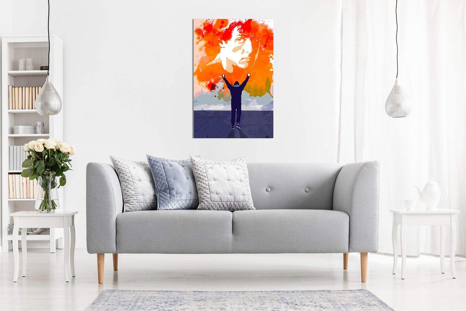 Rocky Canvas Pop Art Portrait Sonnenuntergang Abstrakt Zitat Leinwand Wandbild Kunstdruck Home Decor (76,2 x 50,8 cm)