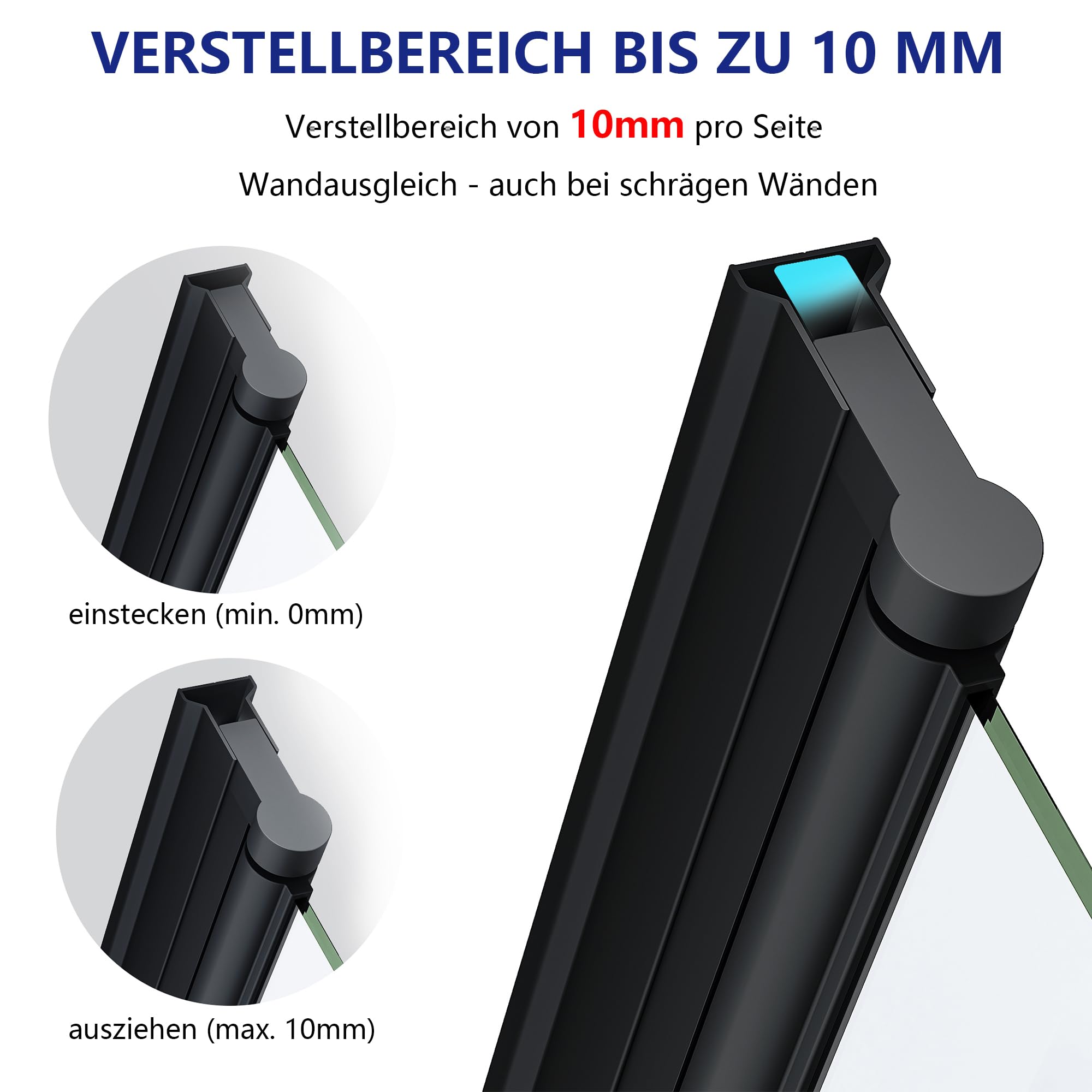 IMPTS Duschkabine 80x90x185cm Eckeinstieg Schwarz Dusche 180º Falttür Duschwand Duschabtrennung 6mm ESG Glas Duschtür für Badezimmer, ohne Duschtasse
