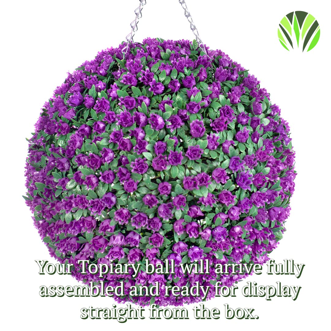 Sztuczne najlepsze 38 cm Purple Rose Topiary piłka kwiatowa