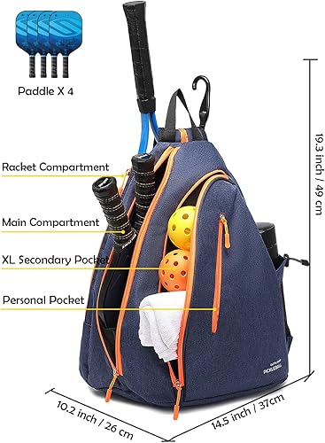Miniatura 2 de OUTPLORER Pickleball Bag for Men Women Pickleball Backpack Reversible Crossbody Sling Bag Sports Pickleball Sling Bag Adjustable Pickleball Backpack