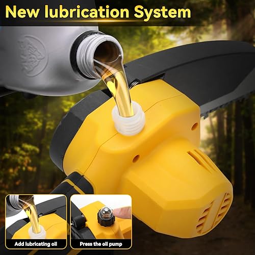 Miniatura 7 de Sierra de poste eléctrica 2 en 1 de 8 pulgadas, mini motosierra inalámbrica compatible con batería Dewalt de 20 V con telescopio de 2.5 M,