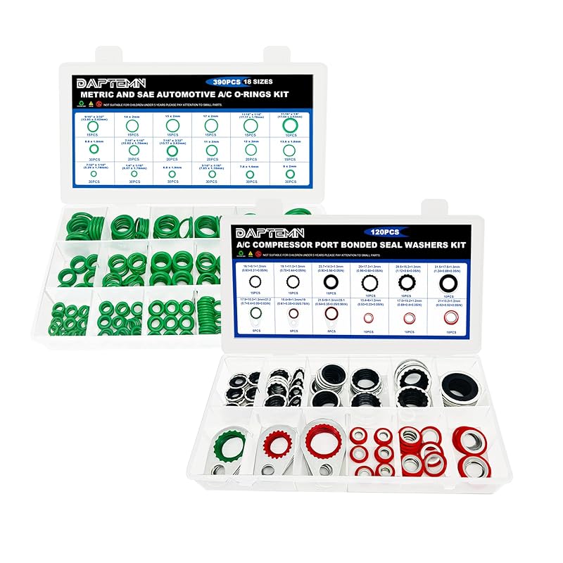 Kit de Anéis O e Arruelas de Vedação para Compressor de Ar-Condicionado Daptemn – 510 peças