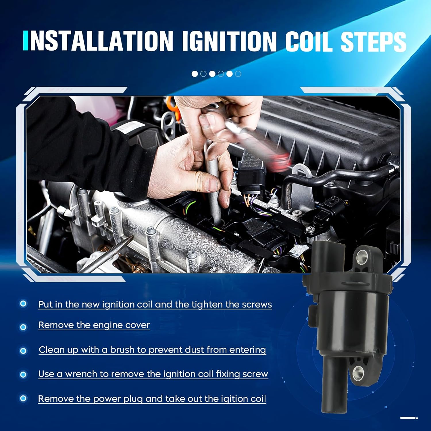 Set of 8 Ignition Coil Compatible with Cadillac Chevrolet GMC Pontiac Impala Corvette Tahoe Express Escalade Silverado Suburban 1500 Envoy Savana Sierra H3 G8 Replacement for C1512 UF414 5C1555