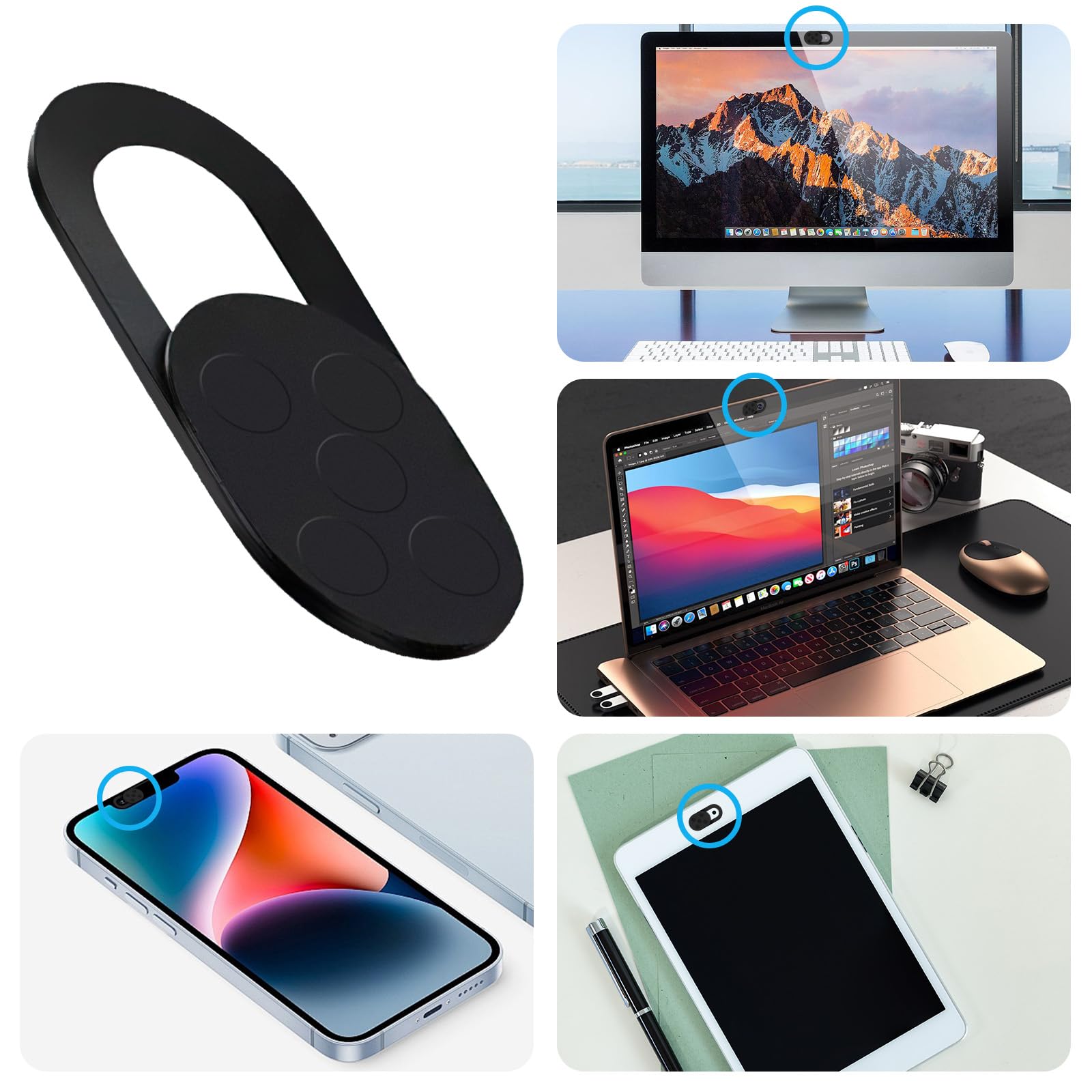 Copri Webcam (8 Pezzi) Copertura Camera Slider Proteggi Privacy Digitale per Laptop PC