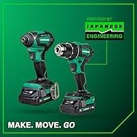 Vista 12 de Metabo HPT Kit combinado de taladro conductor inalámbrico sin escobillas multivoltios de 18 V y destornillador de impacto, kit de herramientas