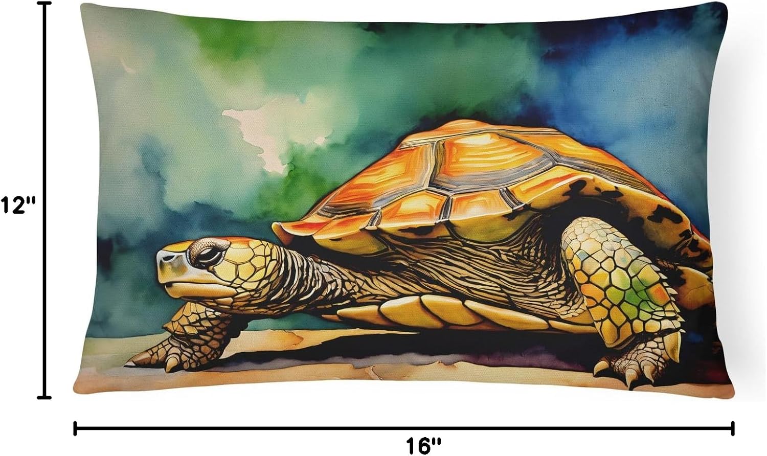 Caroline's Treasures DAC2995PW1216 Turtles Tortoises Throw Pillow Machine Washable, Indoor Outdoor Decorative Pillow for Couch, Bed or Patio, 12HX16W