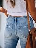 KUNMI Mujer Flare Bell Bottom Jeans Tiro Alto Pierna Ancha Bootcut Stretchy Denim Pantalones 6
