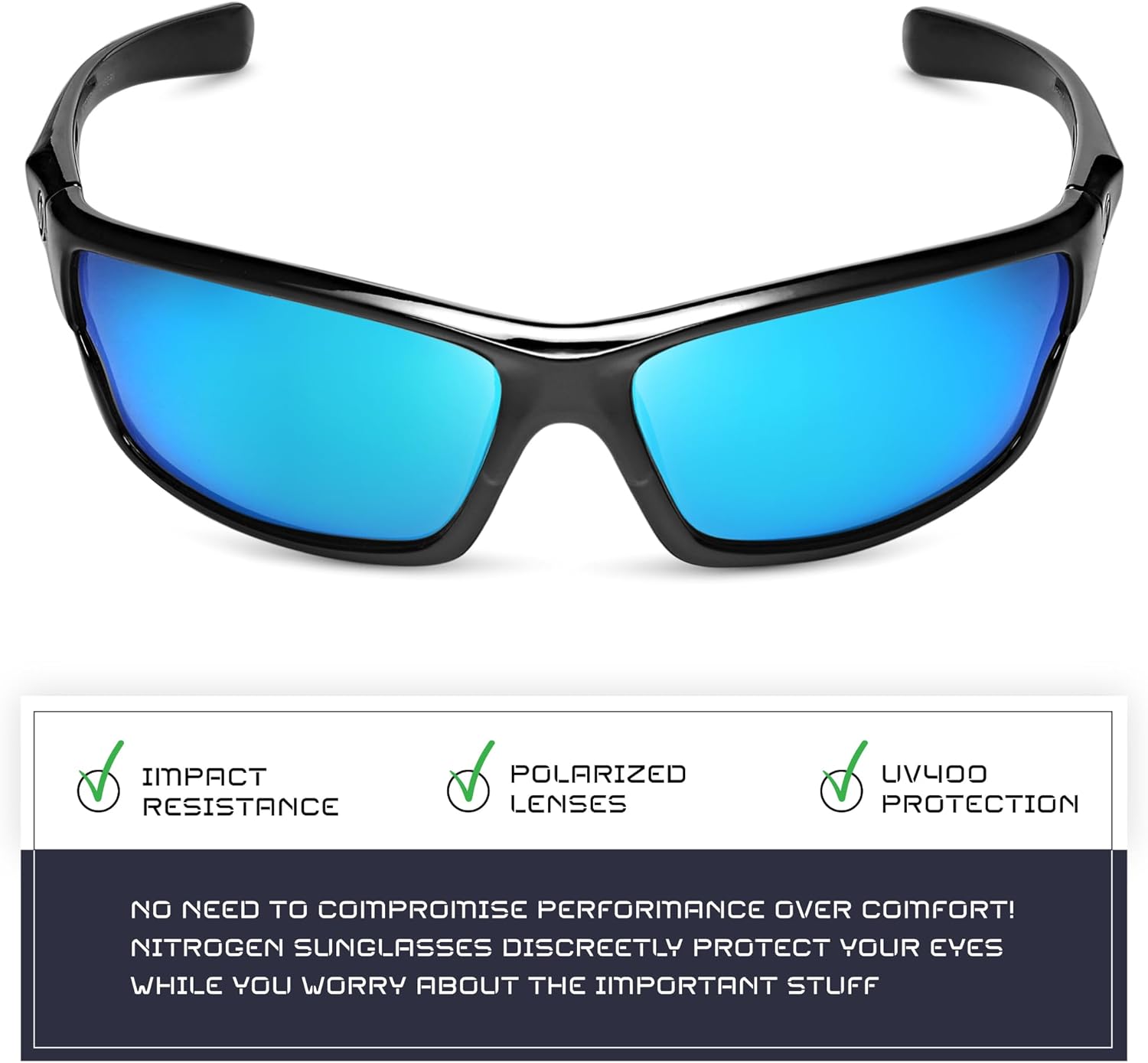 Nitrogen Polarized Wrap Around Sport Sunglasses for Men Women UV400 Driving Fishing Running Sun Glasses - Image 3