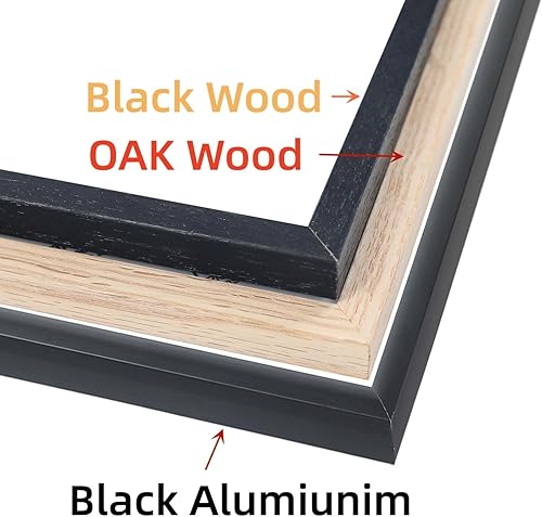 Miniatura 4 de Weikani Marco de fotos de madera de roble A4, paquete de 2 marcos de fotos de madera de 8.3 x 11.8 in, marco de certificado con plexiglás