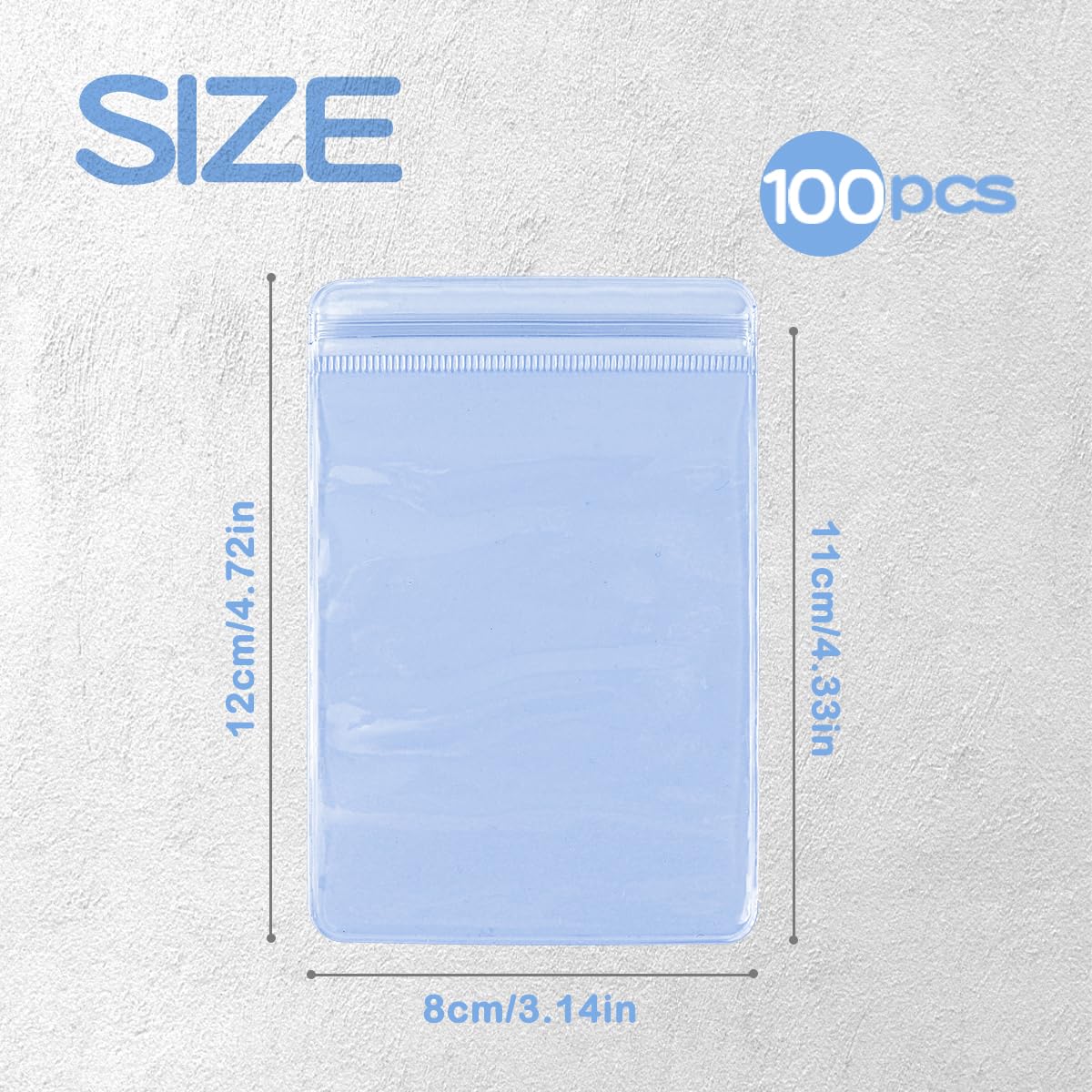 DOERDO Clear Jewelry Pouches Antitarnish Plastic Bags for Packaging Jewelry Rings Earrings Transparent Poly Pouch, 100pcs 3.1x4.7 Inch - Image 2