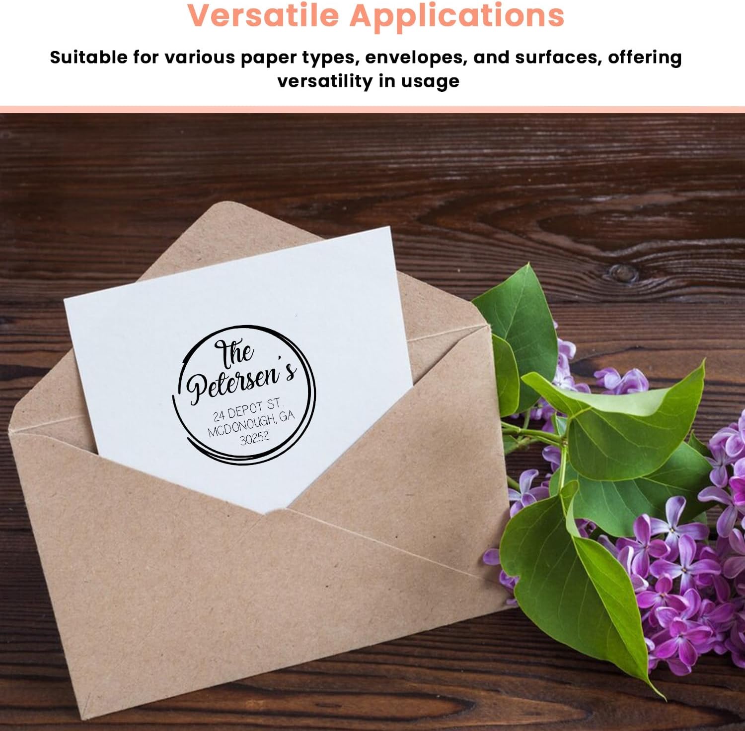 Return Address Stamp Self-Inking Monogram Address Stamp Personalized Address Stamp 10+ Designs! 1 5/8"