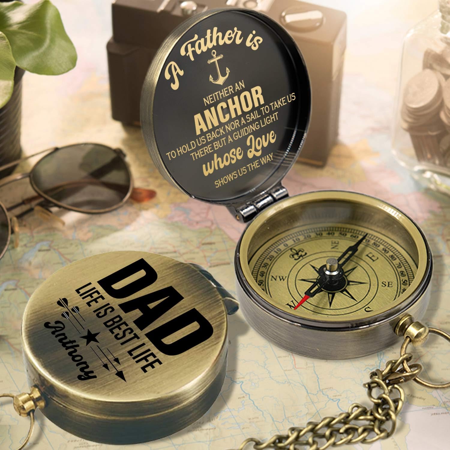Personalized Compass, and Custom Gift.
