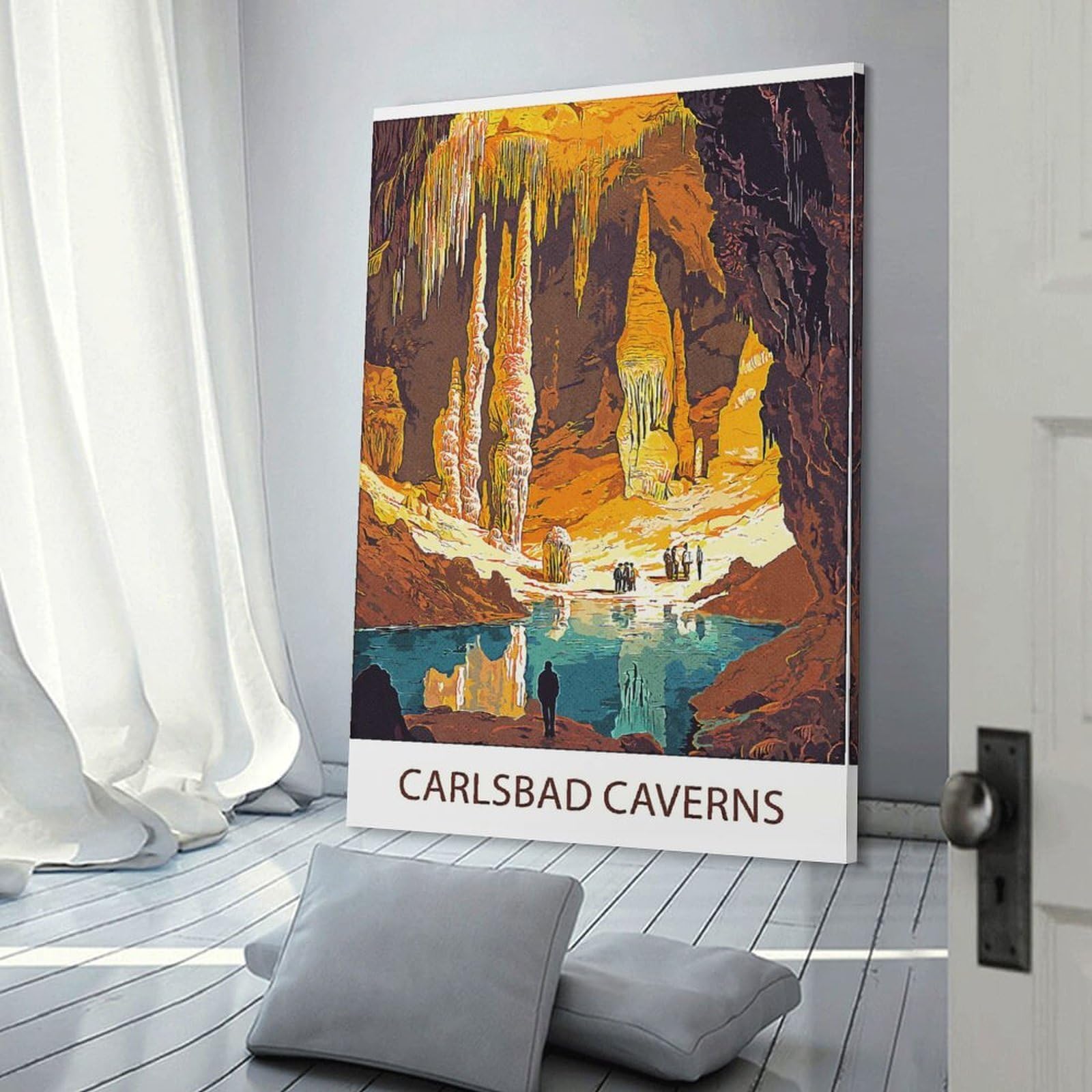Junmoney Wall Art Print Carlsbad Caverns National Park, 16x24inch(40x60cm), for Home Lounge, Bedroom Or Reading Nook, Canvas Styling for A Polished Room Look