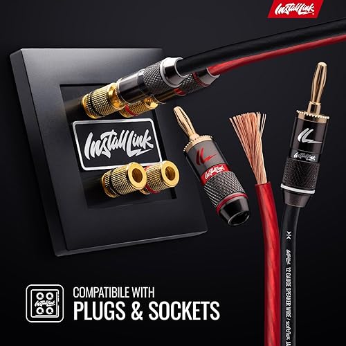 Miniatura 4 de Install Link Cable de cable de altavoz de calibre 12 AWG (30 pies) estéreo, automóvil o cine en casa, CCA