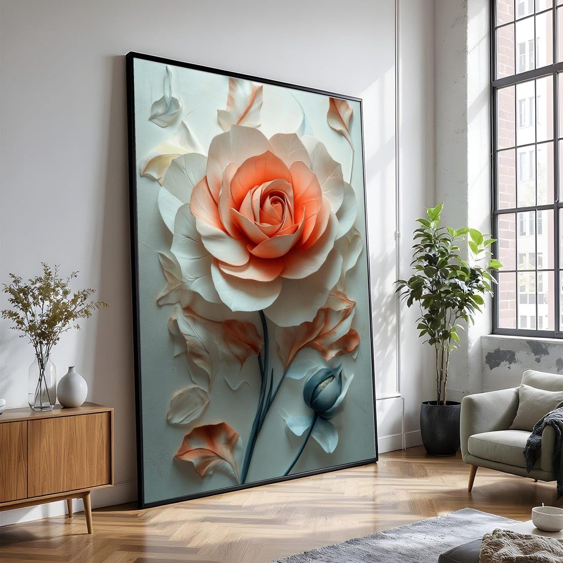 Tableau prêt à accrocher 80 x 110 cm déco fleurie - 8