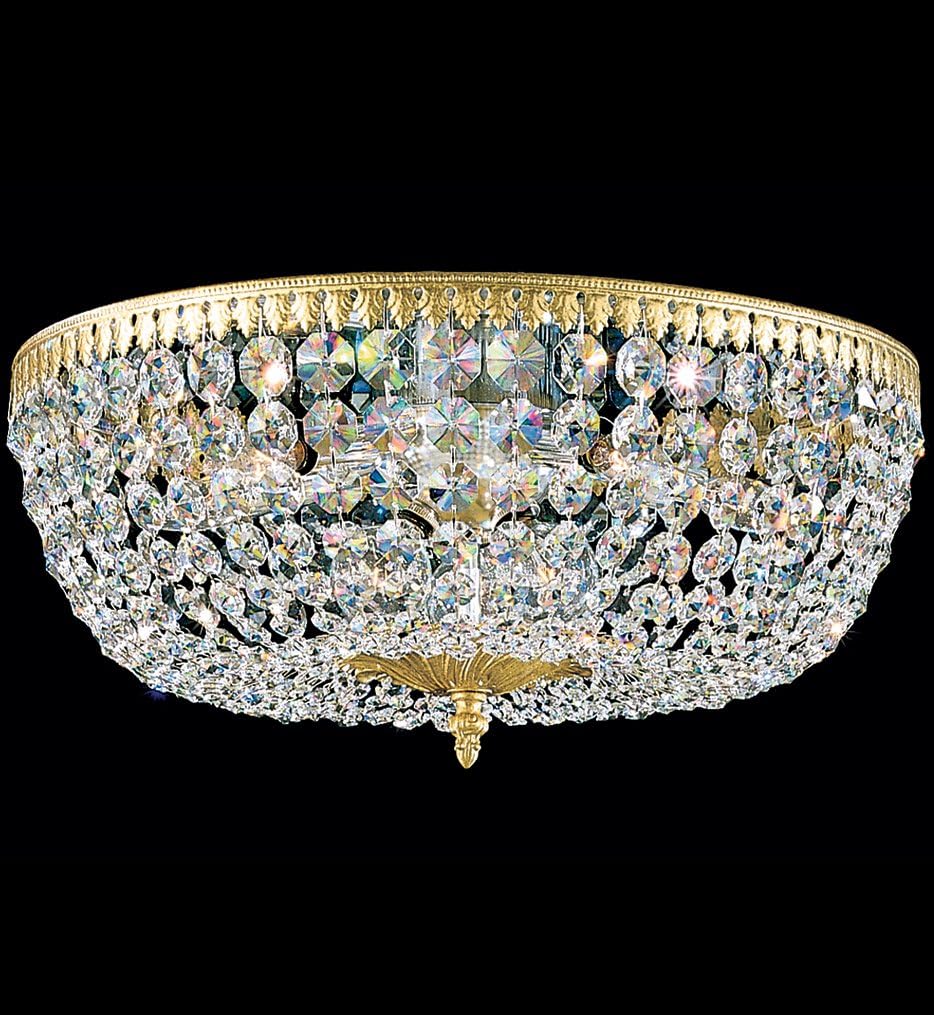 Sarella 3 Light 120V Flush Mount in Heirloom Gold with Clear Crystals from Swarovski main image 0