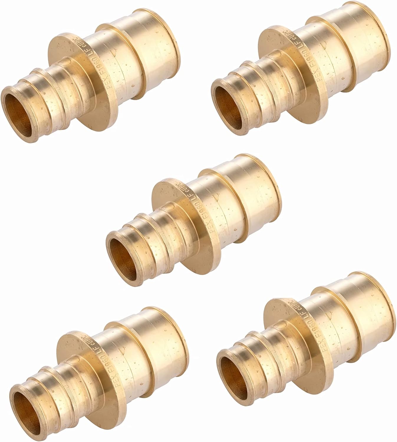 (Pack of 10) EFIELD Pex A Full Flow Expansion Brass Fitting 3/4"x 3/4" Straight Coupling ONLY For Pex-A Tubing Connection, ASTM F1960,(PEX1960010)