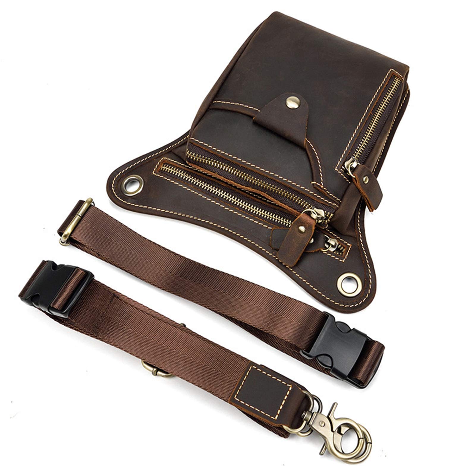 Bolsa de Cintura Riñonera Deportiva para Hombre, Hombre mujer loco caballo cuero cruz cuerpo fanny pack organizador hipazo bolso viaje deportes senderismo caminar cintura bolsa teléfono bolsa Bolso de