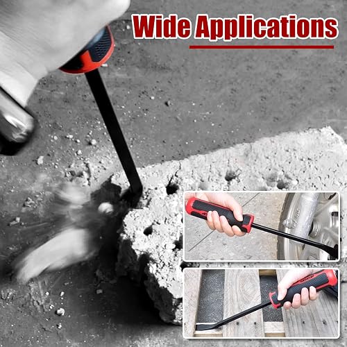 WISEUP 4-Piece Pry Bar Set,8",12",18",24" Heavy Duty Crowbar - 7