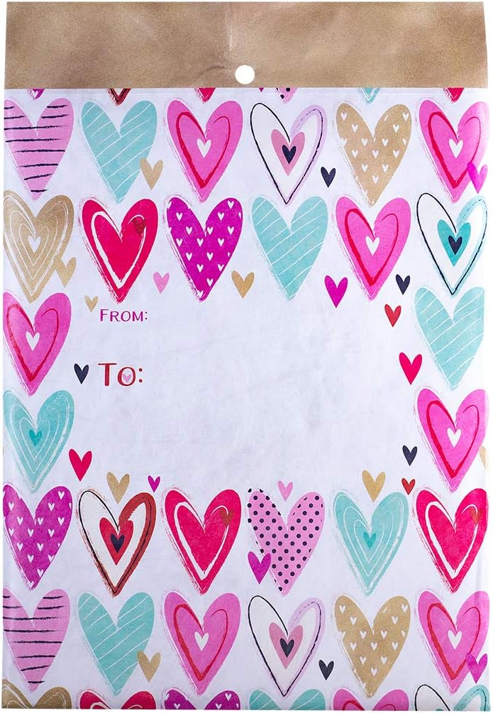 LUXPaper Medium Padded Tyvek Mailers | Peel & Press | 9" x 12" | Hearts | 10 Qty