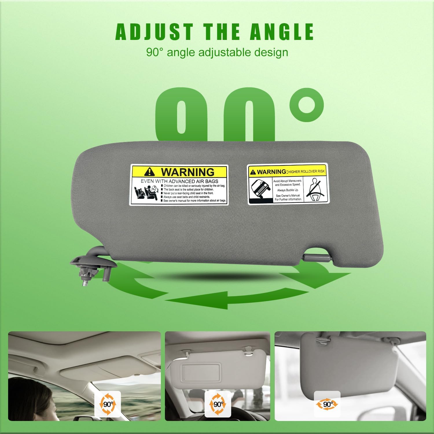 Left Driver Side Sun Visor for Honda CRV 2017 2018 2019 2020 2021 2022 Replace 83230TLAA51ZB NO Light with Makeup Mirror (Grey(Left Driver Side))