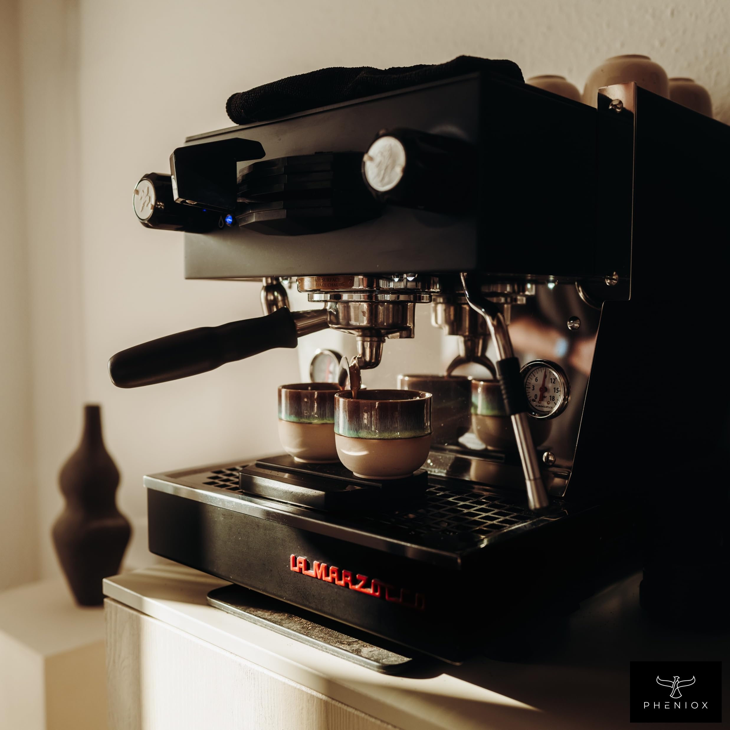 Pheniox Espresso Kopjes Set Illusion - 4x 120 Ml, Handgemaakt Aardewerk Zonder Handvat, Vaatwasmachinebestendig