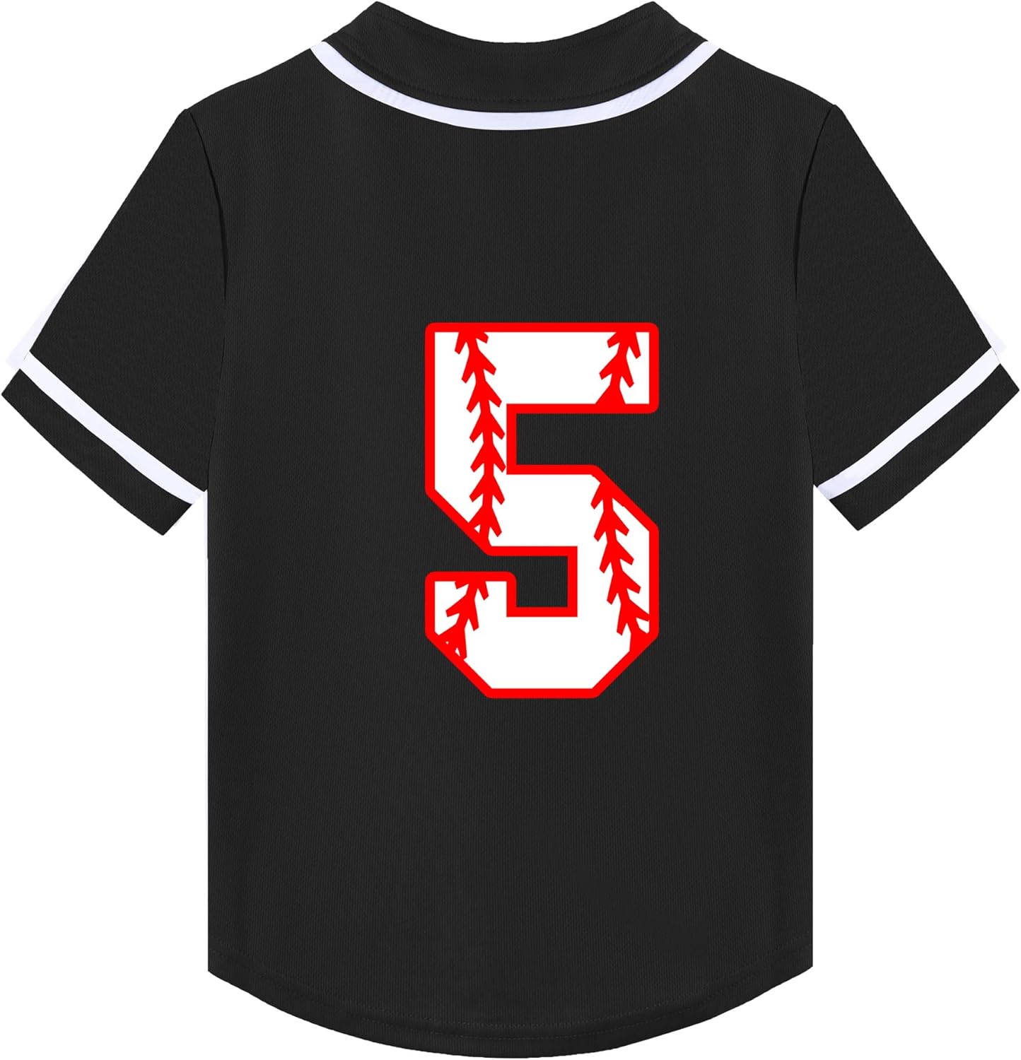 Mowbeat Toddler Baseball Jersey Kids 5 Year Old Birthday Shirt Boy 5th Birthday Party Short Sleeve Button T Shirts - Image 3