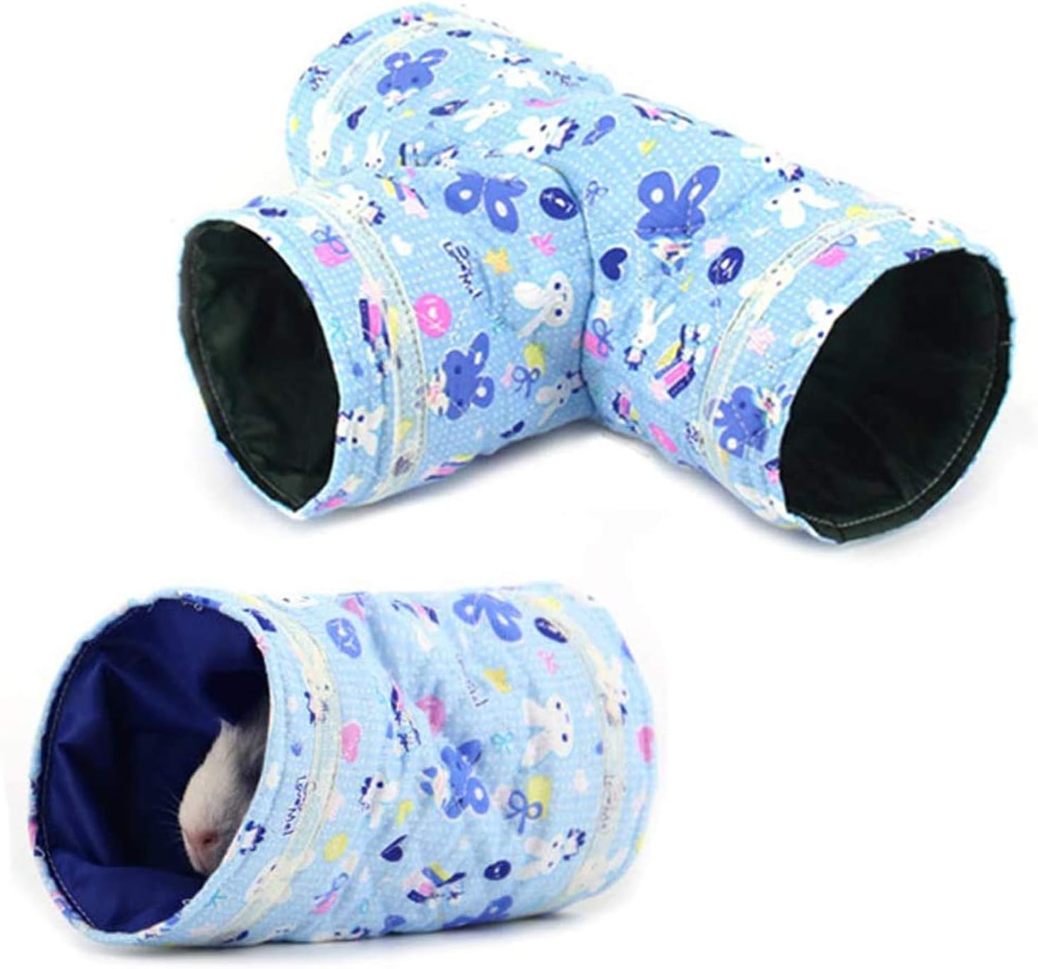Tfwadmx 2 PCS Rabbit Tunnel and Tube Collapsible Guinea Pig Hideaway Toys Small Animal Activity Hideout Tunnel Bunny Play Accessories…