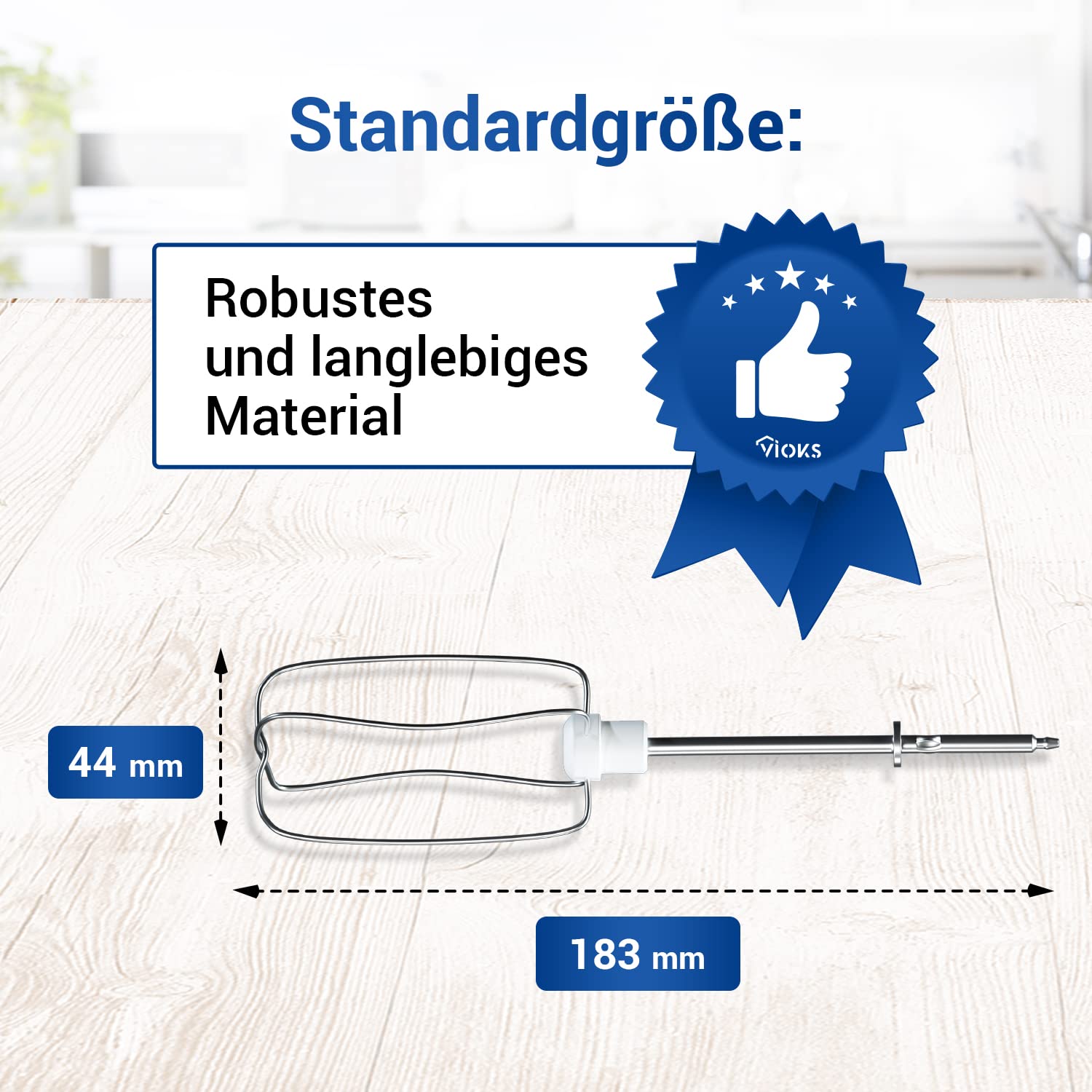 VIOKS Schneebesen SET 2x Ersatz für Handmixer Rührbesen Tefal SS-989633 & XJ901301- Turbobesen Ersatzteile für Handrührgeräte Moulinex Prep'Line 8141 & 8142