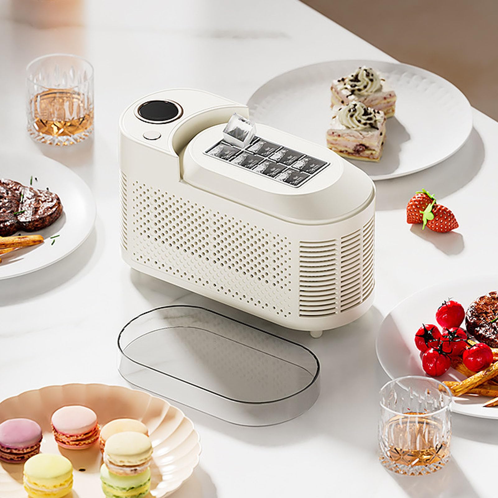 Amazon.co.jp: Luocute カウンタートップミニ製氷機 120W アルミ製 8