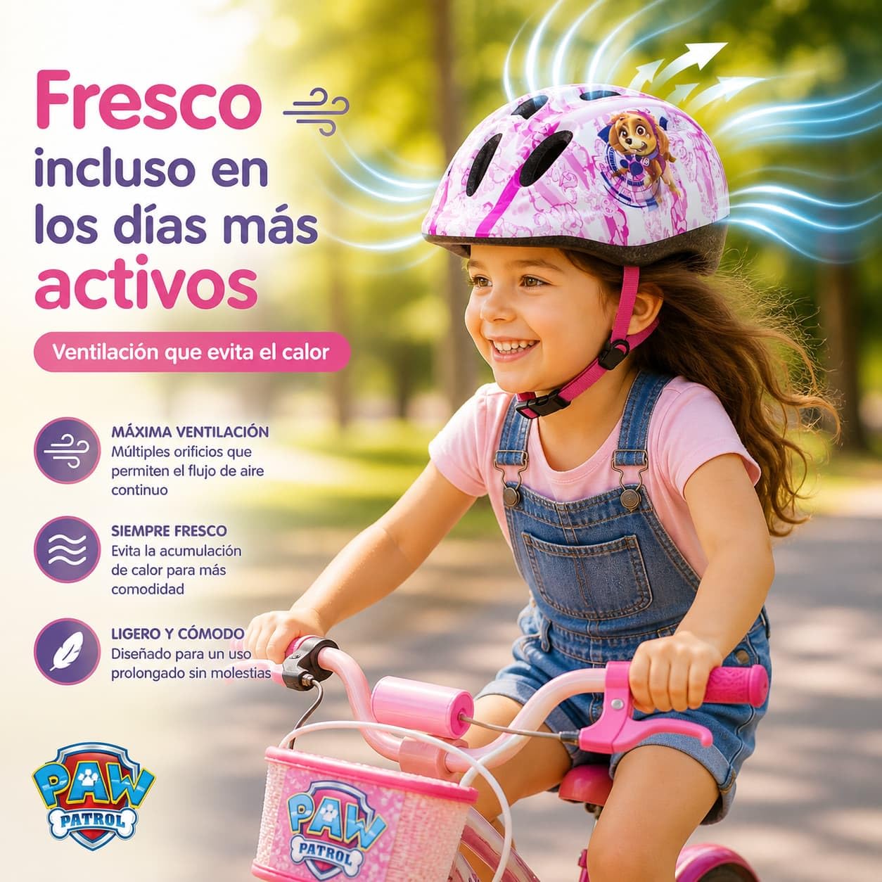 TOIMSA 10896 Casco Skye, Niñas, Rosa, Talla única