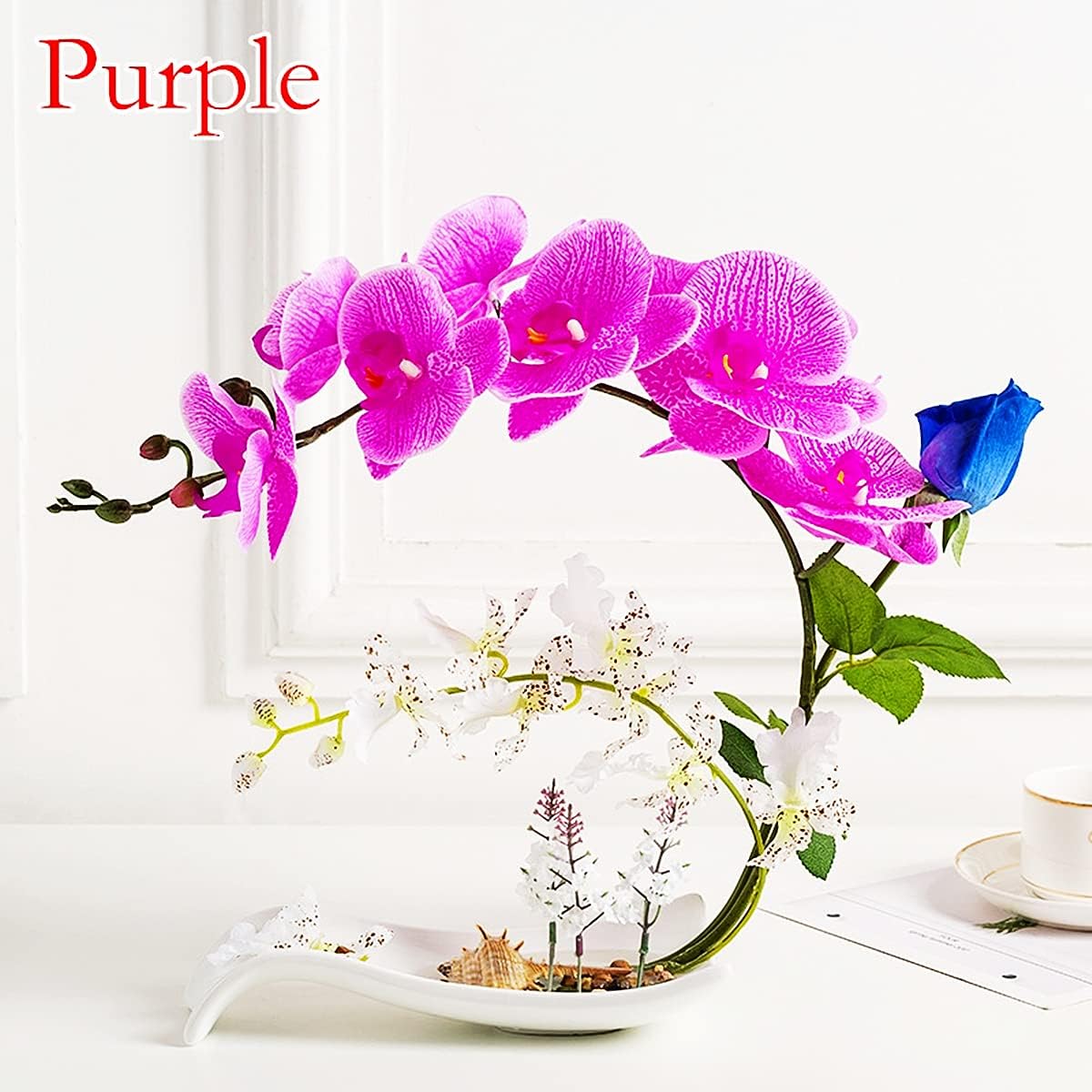 YUANXIN Artificial Flower Phalaenopsis Decorations Home Decor Fake Flowers Dried Flowers Silk Flowers Rose Floral (Pink)