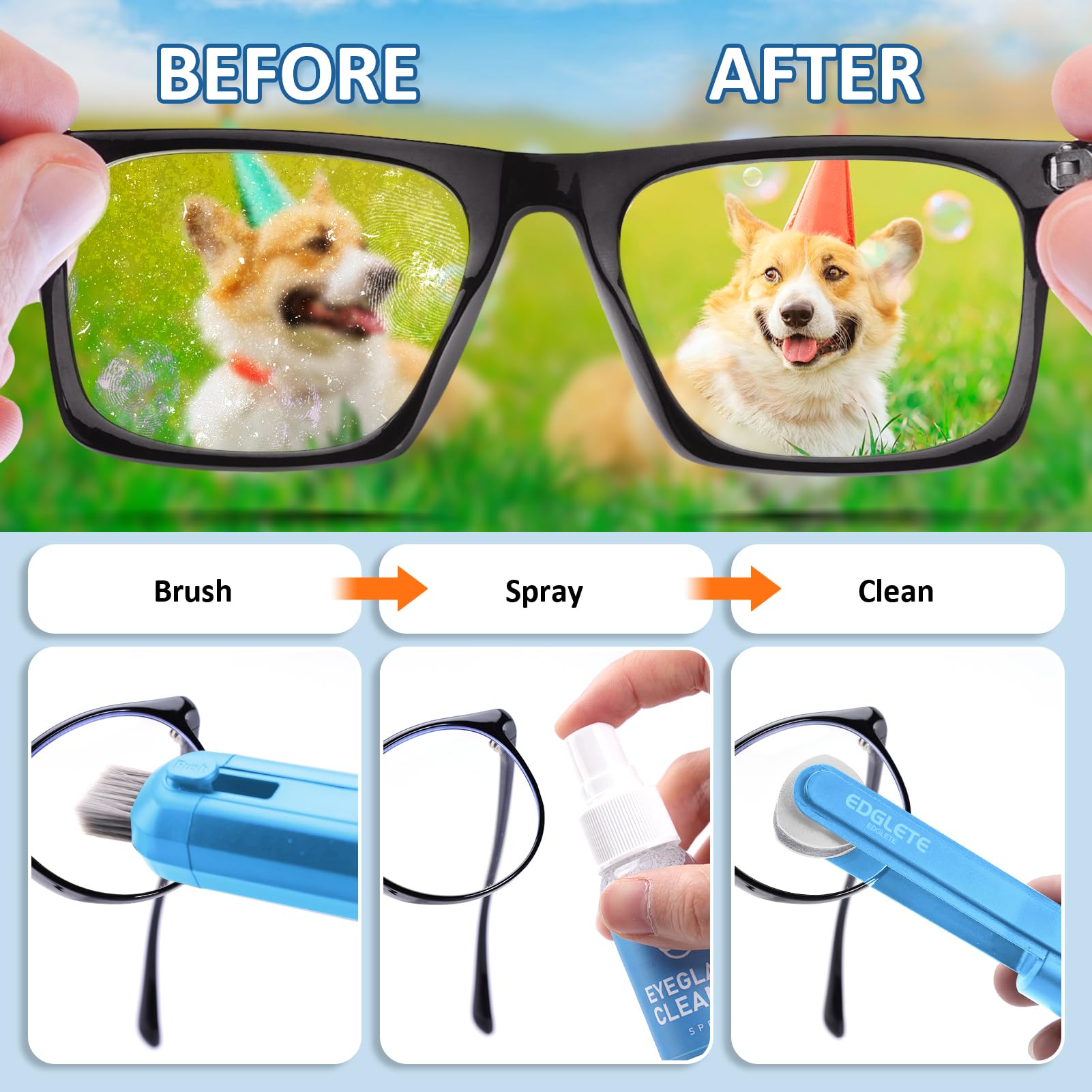 Aazon.co: Tasspitor Glasses Cleaning Kit Eyeglass Cleaner, All In 1 - View #6