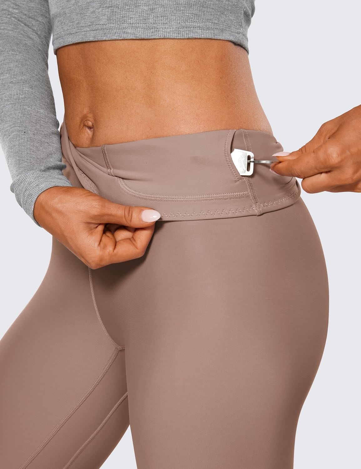 CRZ YOGA Fleece Lined Leggings 25'' - Thermal Casual Lounge Workout Womens Yoga High Waisted Pants Winter Warm - Image 3