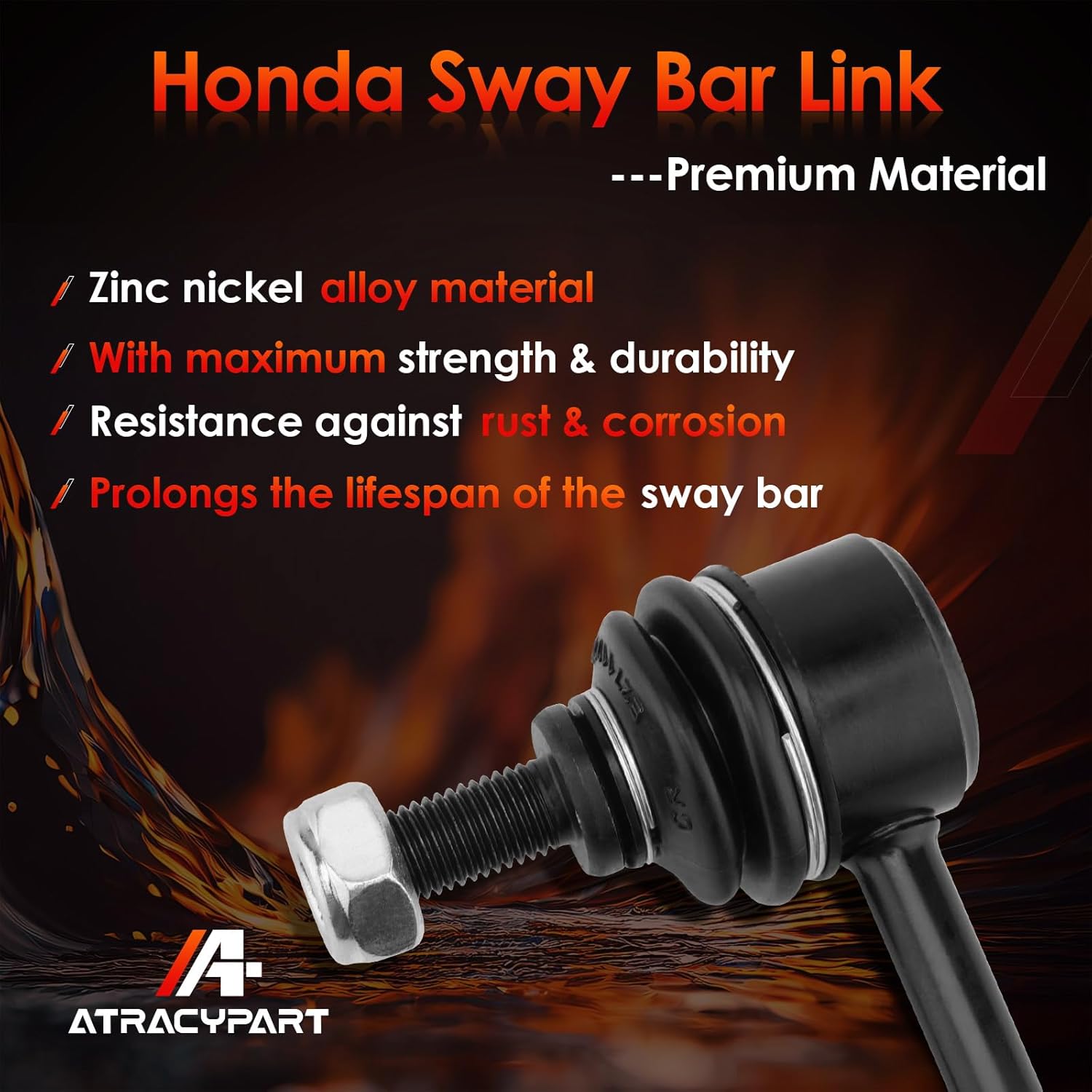 Rear Sway Bar Stabilizer End Links Zinc Nickel Alloy 2 Pcs Left & Right, Compatible With 2002-2006 CR-V 4WD & FWD, Replaces#: 52321S9A003 & 52320S9A003, K80369 & K80370