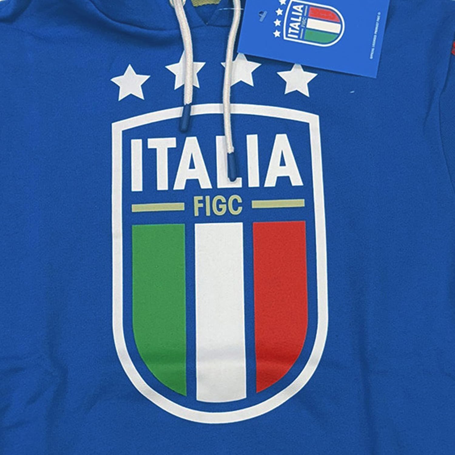 ITALIA FIGC Felpa con Cappuccio Ufficiale - Big Logo. Felpa Uomo in Cotone. vestibilità Regular per Adulto e Ragazzo