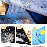 Vista 6 de Cubierta moderna de policarbonato azul, para puerta delantera al aire libre, patio, protección contra la lluvia y la nieve, toldo para puerta, toldo